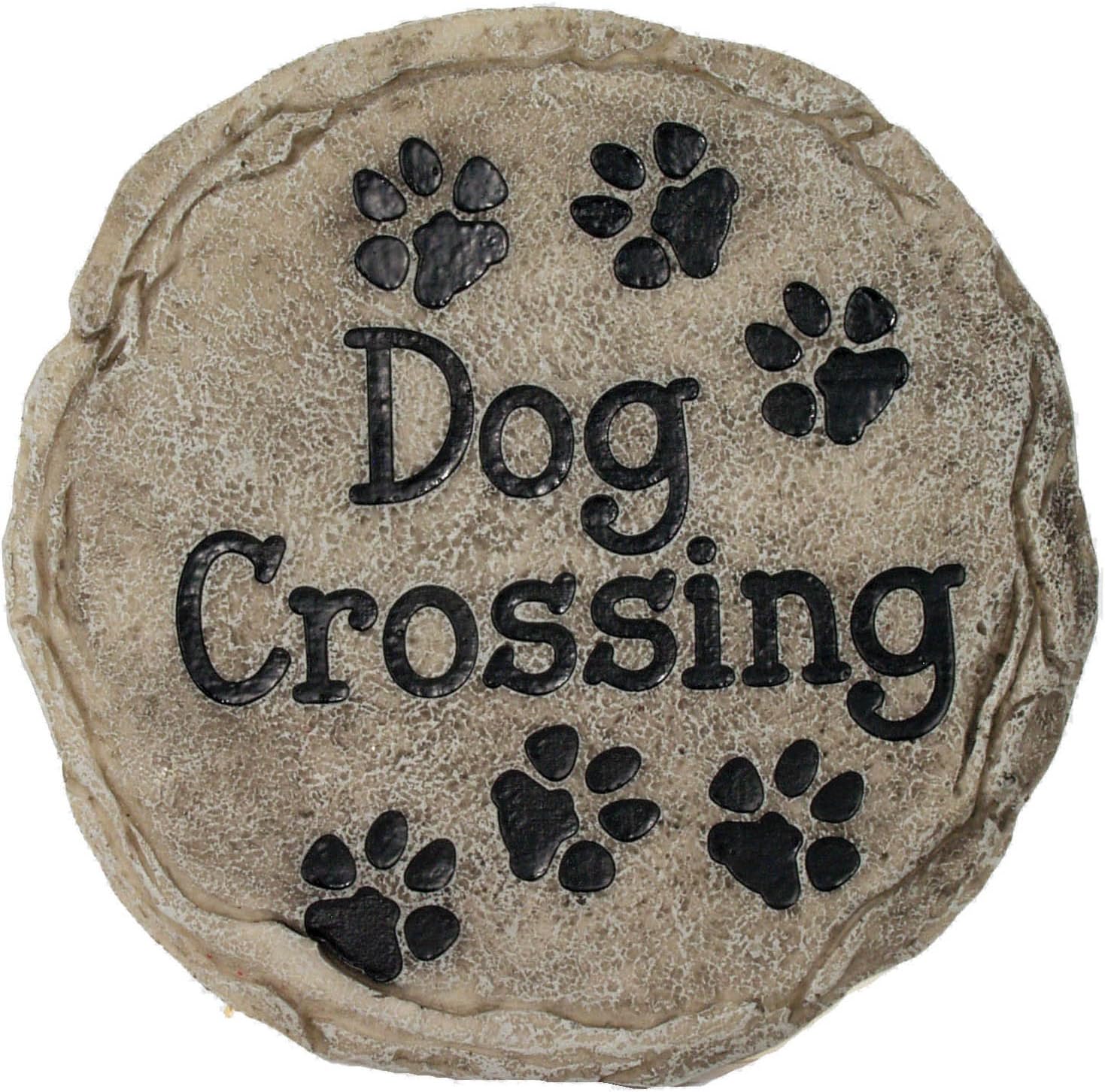 Hardscaping Materials - Spoontiques - Garden Décor - Dog Crossing Stepping Stone - Decorative Stone for Garden