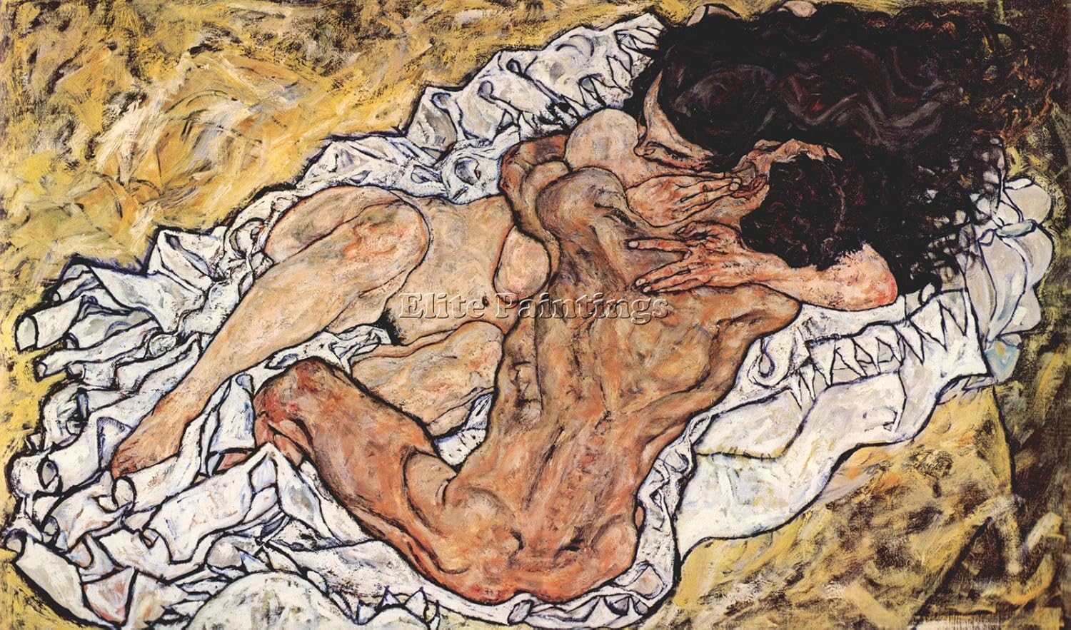 Amazon.com: EGON SCHIELE THE EMBRACE BY SCHIELE ARTIST PAINTING OIL CANVAS  REPRO ART DECO 26x40inch MUSEUM QUALITY: Paintings