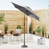 CHRISTOW Tilting Garden Parasol Umbrella UV Protective Polyester Canopy With view 2