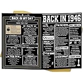 Asmallgf Happy 80th Birthday Gifts for Grandpa Grandma, Giant Big Eighty Years Old Bday Card for Women Men, Vintage 80 Husband Wife Bday Decorations