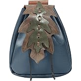 UJUROU Renaissance Belt Pouch Ren Faire Bag Leaf Purse Medieval Fanny Drawstring Waist Pack Fairy Costume Accessories