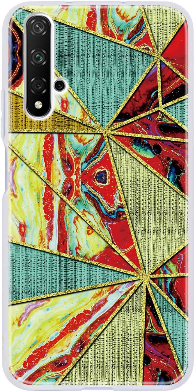 NEXCURIO Marble Silicone Case for Huawei nova 5T / Honor 20, Shockproof Anti-Scratch Shock Absorption Protective Cover Case for Huawei nova 5T - NEQXU010584 N11