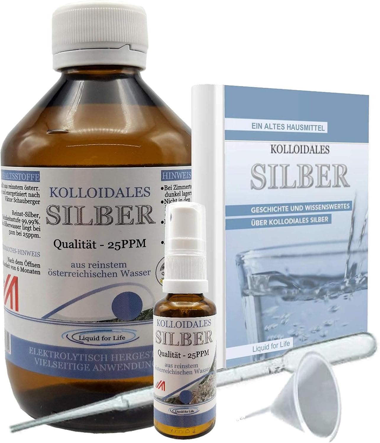 Liquid For Life Colloidal Silver 25ppm 1000ml Silver Water In