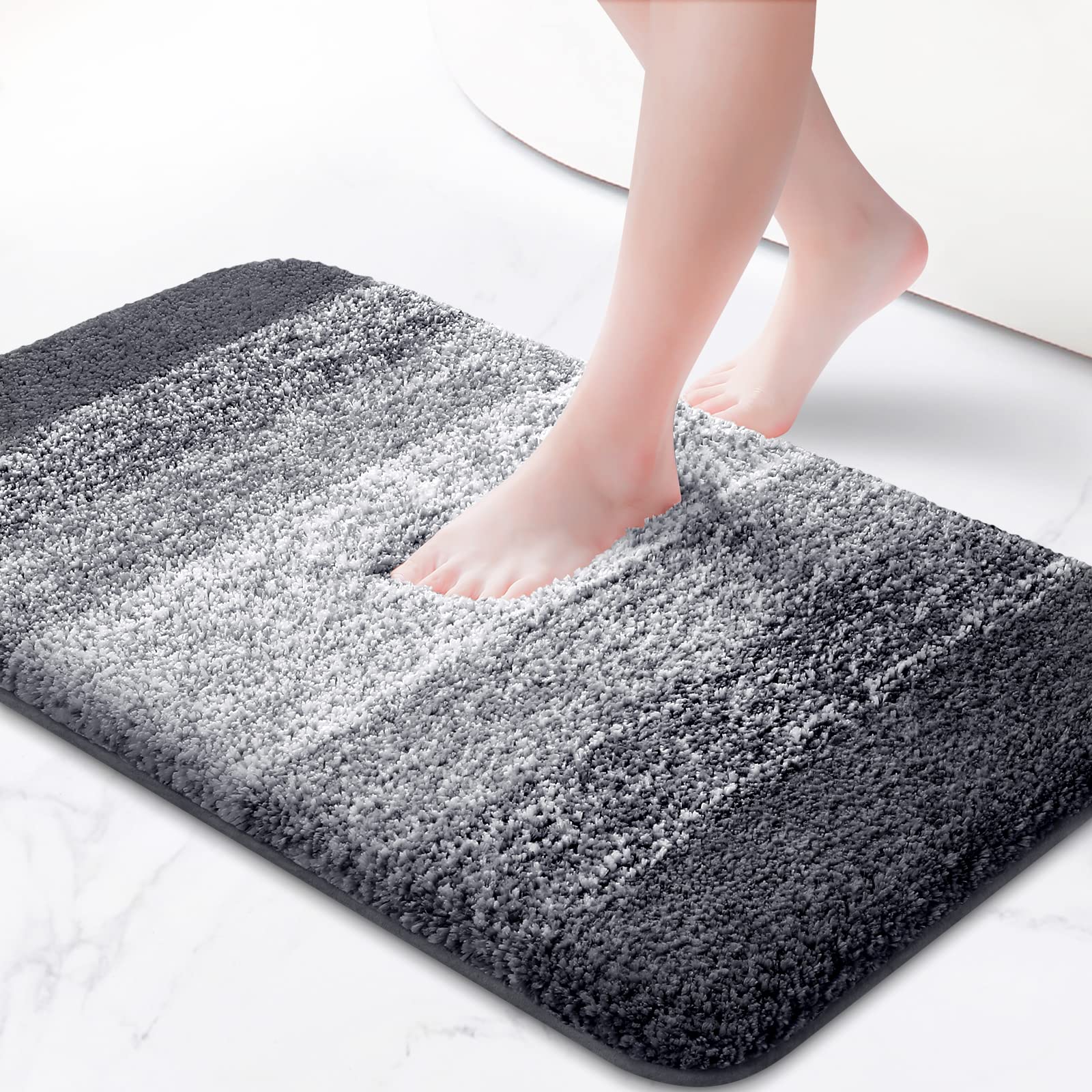 Photo 1 of KMAT Bathroom Rugs Bath Mat 16"x24" Luxury Soft Shaggy Absorbent Bathroom Mats Non Slip Plush Bathmat Runner Carpet Bath Mats for Bathroom Floor Tub and Shower
