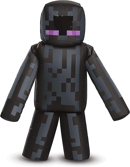 Amazon Enderman コスチューム 空気注入式 マインクラフト コスチューム 子供用 サイズ ファン式 拡張可能 ブローアップスーツ ブラック ぬいぐるみ おもちゃ