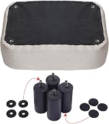 YMYNY 42cm Footstool Rectangle Ottoman with Wooden Legs Linen Fabric Light Gray view 7