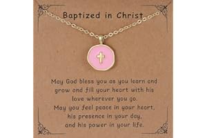 GINAZL Colorful Cross Necklace for Women Girls, Valentines Day | Birthday | First Communion | Christmas Gift | Easter Gifts