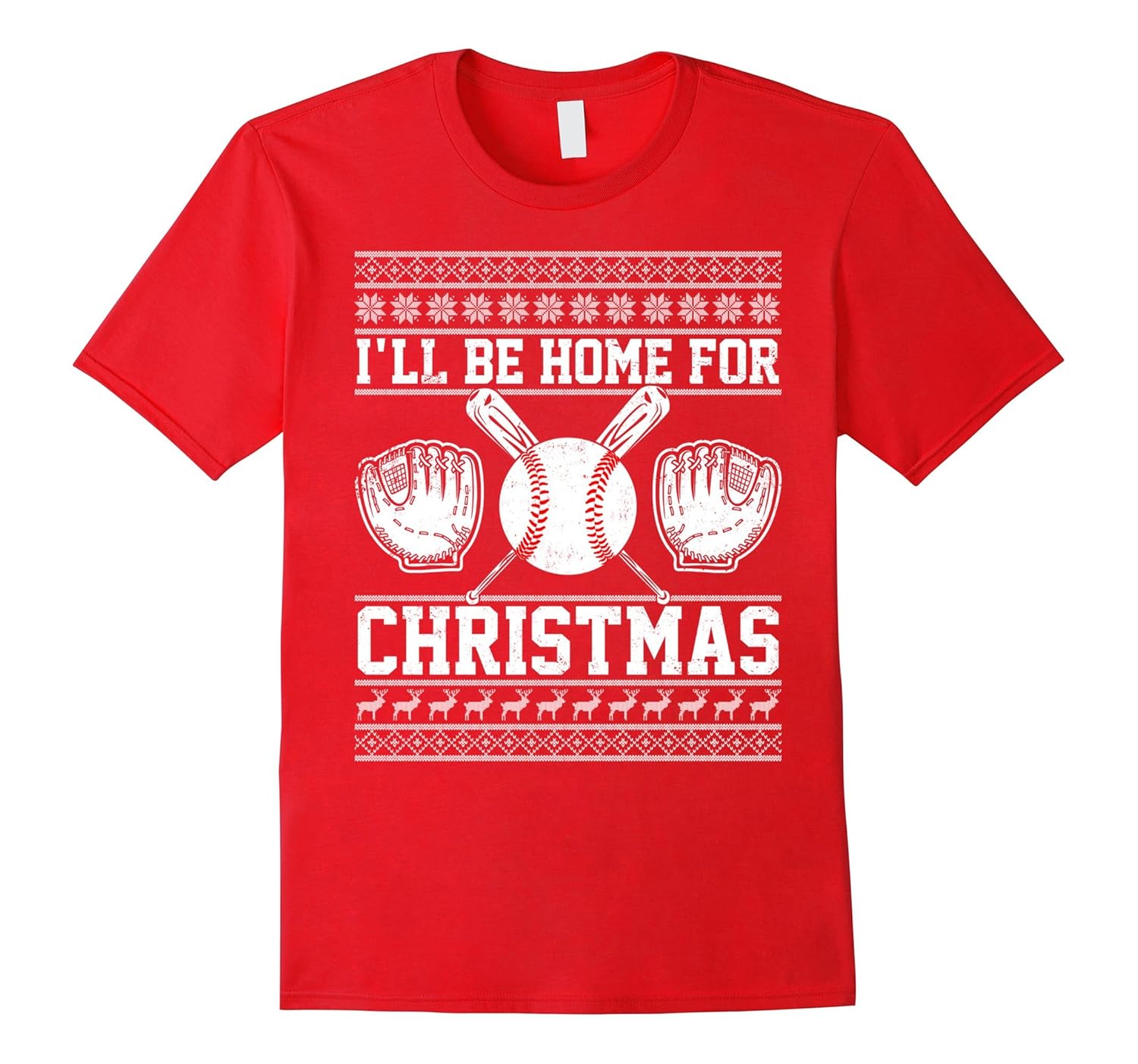 I'll Be Home For Ugly Christmas Sweater T-Shirt-ANZ