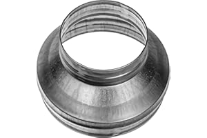 Repa Market 6" to 4" Inch Duct Reducer/Increaser – Galvanized Steel Vent Pipe Adapter HVAC & Dryer Vent Systems – Round Metal