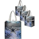FOCO NFL unisex-adult Nfl Team Logo 4-pack Reusable Grocery Shopping Bags Totes