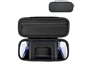 CAYEELU Hard Shell Carrying Case for Playstation Portal Remote Player & PS Accessories, with Screen Protector Cover & Stand Support, Case Only (Black-Nylon)