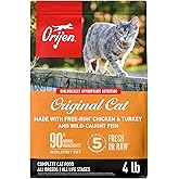 ORIJEN Grain Free WHOLEPREY Dry Cat Food Original Recipe 4lb Bag | 90% Animal Ingredients, Freeze Dried, Fresh or Raw Ingredients, High Protein, Heart Health, Free-Run Poultry