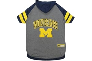 Pets First NCAA Michigan Wolverines Hoodie for Dogs & Cats, Medium. | Collegiate Licensed Dog Hoody Tee Shirt | Sports Hoody T-Shirt for Pets | College Sporty Dog Hoodie Shirt