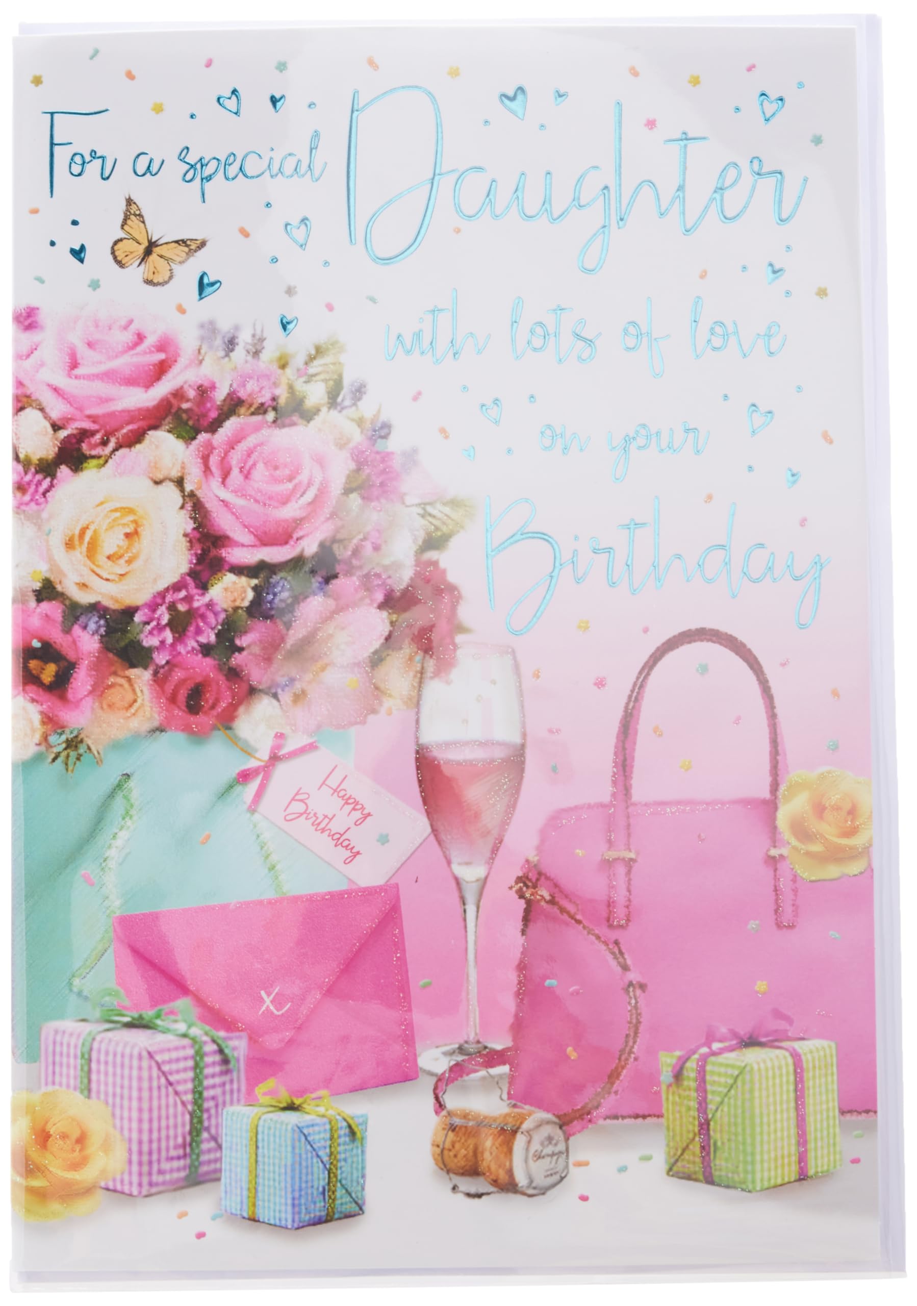 Piccadilly Greetings Regal Publishing Birthday Card Daughter,pink ,9 x 6 inches