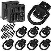 YiaChuii 1/2" D Ring Tie Down Anchors Heavy Duty Bolt-On Forged D Ring, 12000Lbs Break Strength Tie Down Anchors Hooks for Trailers, Vans, Trucks, Rvs and Cargo Tie Downs with Screws & Bolts (8PCS)