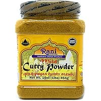 Rani Curry Powder Mild (10-Spice Authentic Indian Blend) 16oz (1lb) 454g PET Jar ~ All Natural | Salt-Free | NO Chili or Pepp
