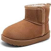 Cubufly Toddler Warm Fur Lined Boots Kids Girls Boys Winter Non Slip Snow Boots Outdoor Shoes