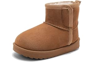 Cubufly Toddler Warm Fur Lined Boots Kids Girls Boys Winter Non Slip Snow Boots Outdoor Shoes