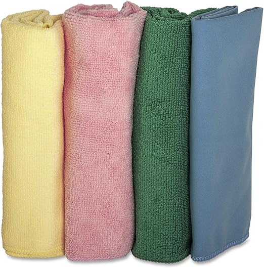 Microfiber Cleaning Cloths,Lintfree,16"x16",4/PK,Assorted, Sold as 1