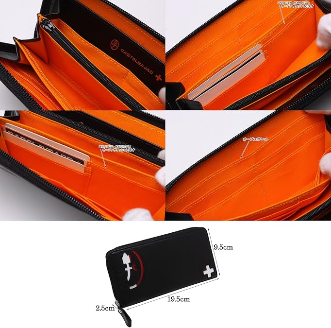 Amazon カステルバジャック Castelbajac パンセシリーズ ラウンドファスナー長財布 クロ ウェア シューズ ウェア シューズ 財布