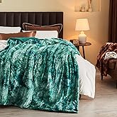 NEWCOSPLAY Super Soft Faux Fur Blanket Twin Size Tie-dye Light Teal Sherpa Fuzzy Plush Warm Blanket for Sofa Bed (Tie-dye Light Teal, Twin(60"x80"))