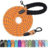 Long Leash for Dog Training 6FT/ 10FT/ 15FT/ 30FT/ 50FT/ 100FT, Reflective Nylon Rope Lead with Comfortable Padded Handle for Large Medium Small Dogs