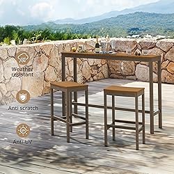 Cozyman Outdoor Bar Height Table and Chairs Set, 3