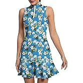 GGOV Tennis Dress for Women Golf Dresses with Shorts Inner Pocket Sleeveless Zip Up Stand Collar Workout Athletic Dresses