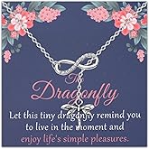 BLEOUK Dragonfly Necklace Inspirational Dragonfly Jewelry Lover Gift