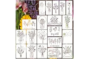 YHSLMH 20 Flower Stencils for Painting Wildflower Reusable Stencil Large Floral Bouquet Template Paint Stencils for Painting on Wood Burning Wall Home Sign Decor DIY Art Craft Fabric Canvas (20 Bouquet)