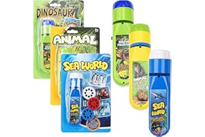 GENERIC Dinosaur Projector Flashlight, 1 Set Dinosaur Projector Toy with 3 Discs & 24 Patterns, Portable Dinosaur Projector Flashlight, Night Light Technology Toy for Christmas (3 PCS)
