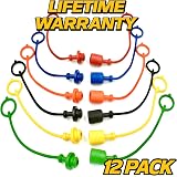HD Switch 8-Pack Hydraulic Quick Coupler Dust Caps & Plugs - Fits 1/4" ISO, Tear-Proof Upgrade