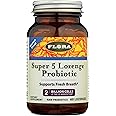 Flora - Super 5 Lozenge Probiotic, Raspberry Flavored Oral Probiotic, Good for Bad Breath, Five Strains with 2 Billion CFU, Regain and Retain Gut Health, RAW, 60 Lozenges