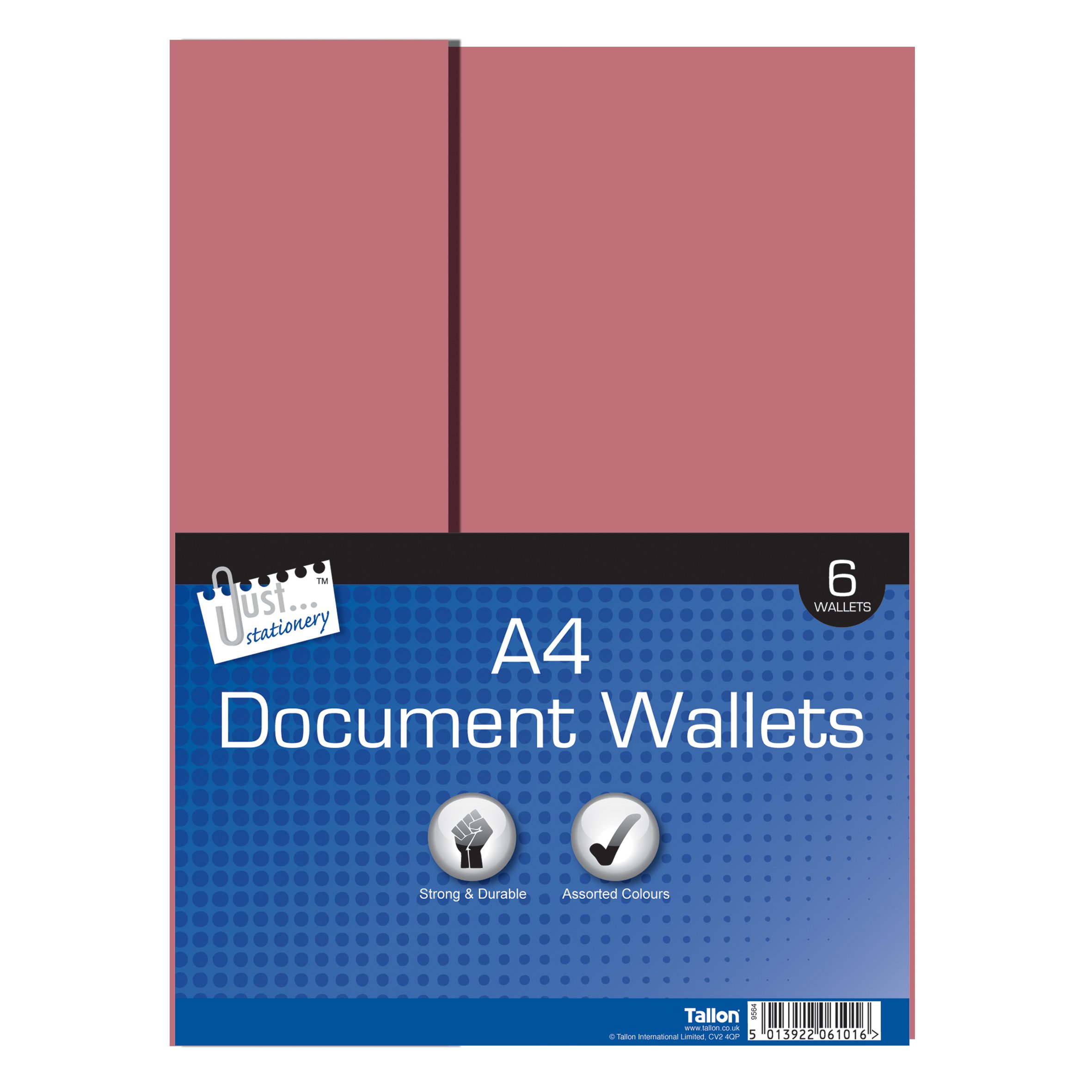 Just stationery Card Document Wallet - Assorted Colours (Pack of 6) 6101/48