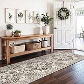 Washable 2x8 Hallway Runner Rug: Soft Kitchen Rug Non Slip Floor Runner for Bedroom Living Room Entryway Indoor Low Pile Vintage Carpet Runner(Beige, 2x8)