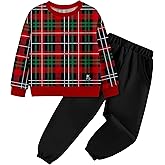 TALLWH Toddler Boy Clothes, 2-5 Years Long Sleeve Striped Pullover Sweatshirt & Solid Jogger Pants Set Baby Boy Outfits 2PCS