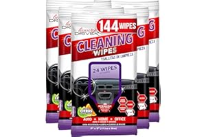 Car Wipes Interior Cleaner Wipes for Dust and Dirt for Dashboard Automotive Interior Cleaning Wipes for Vehicle Seat Multipurpose Surface Cleaning by Luxury Driver - Citrus (6 Resealable Packs)