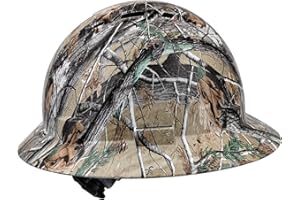 TOKISHI Full Brim Hard Hat - OSHA Safety Helmet Durable Lightweight Carbon Fiber Hard Hat, 6-Point Ratchet Suspension Protective Gear for Men and Women