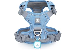Pawaii No Pull Dog Harness with Pet ID Tag,Reflective Strips No Choke Front O Ring Breathable Mesh Adjustable Soft Padded Pet Vest with Easy Control Handle for Small Dogs
