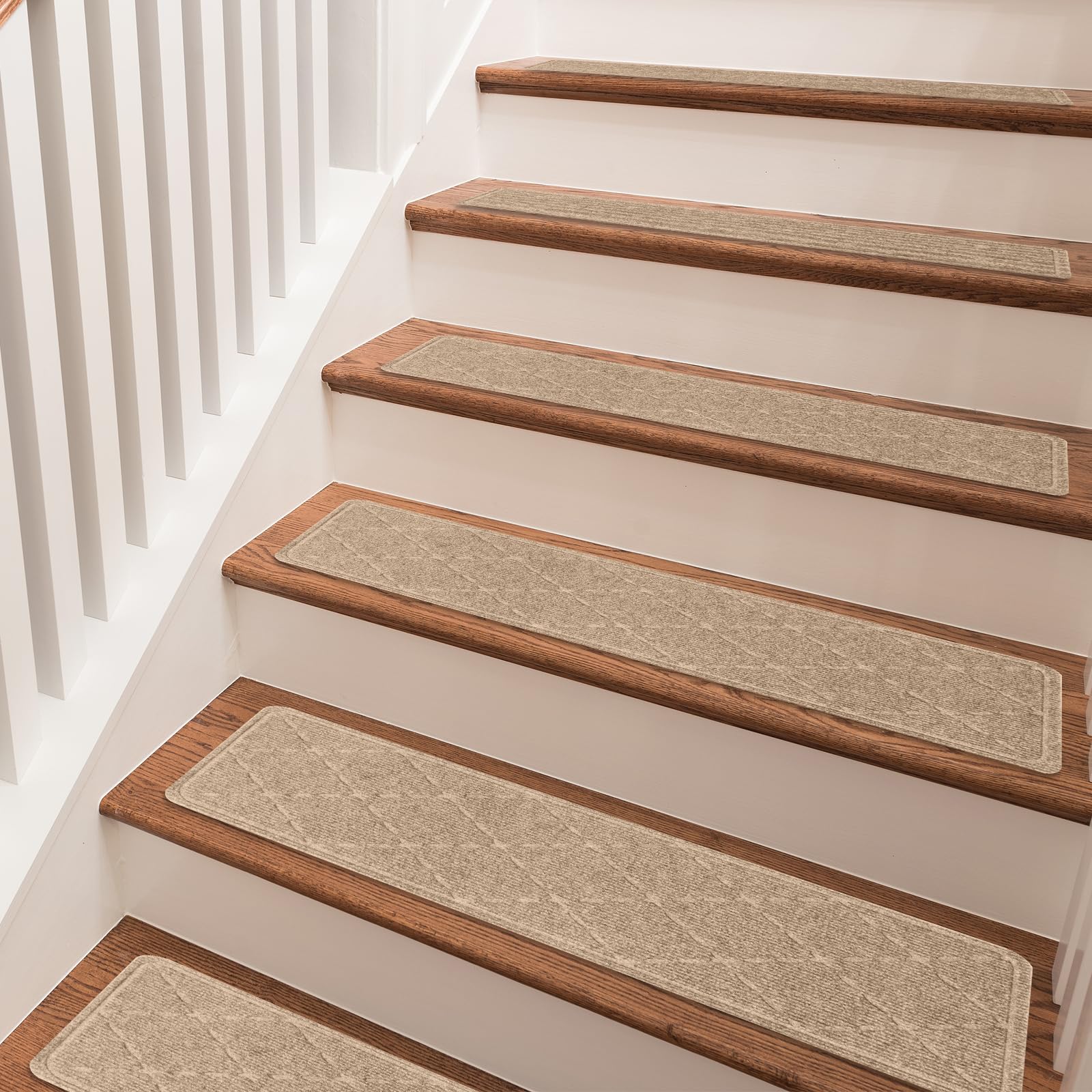 CrystalMX Stair Treads Non Slip For Wooden Steps Indoor 15 Pack 9 X 