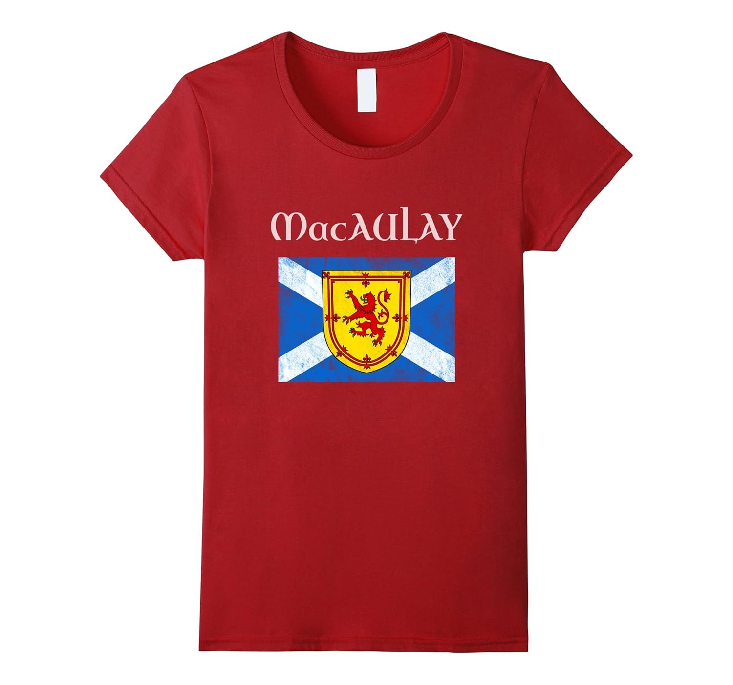MacAulay Scottish Clan T Shirt Coat Arms Lion Flag4LVS