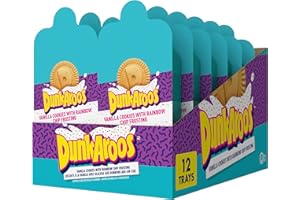 DUNKAROOS Vanilla Cookies with Rainbow Chip Frosting, Each Box Contains 12 Individual, 42 Grams Trays. Take this Tasty Treat 