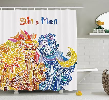 Amazon Com Mirryderr Sun And Moon Shower Curtain Moon And Sun In
