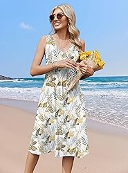 Zeagoo Women Summer Swing Midi Tunic Dress with