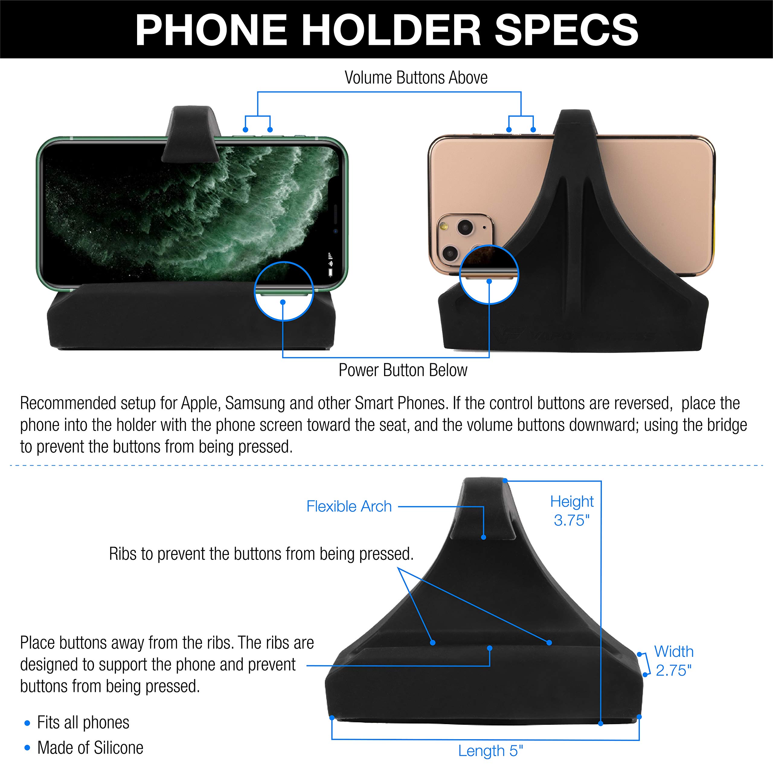 Phone Holder Made for PM5 Monitors of Concept 2 Rower, SkiErg and BikeErg - Silicone Smartphone Cradle Compatible with… - Image 5