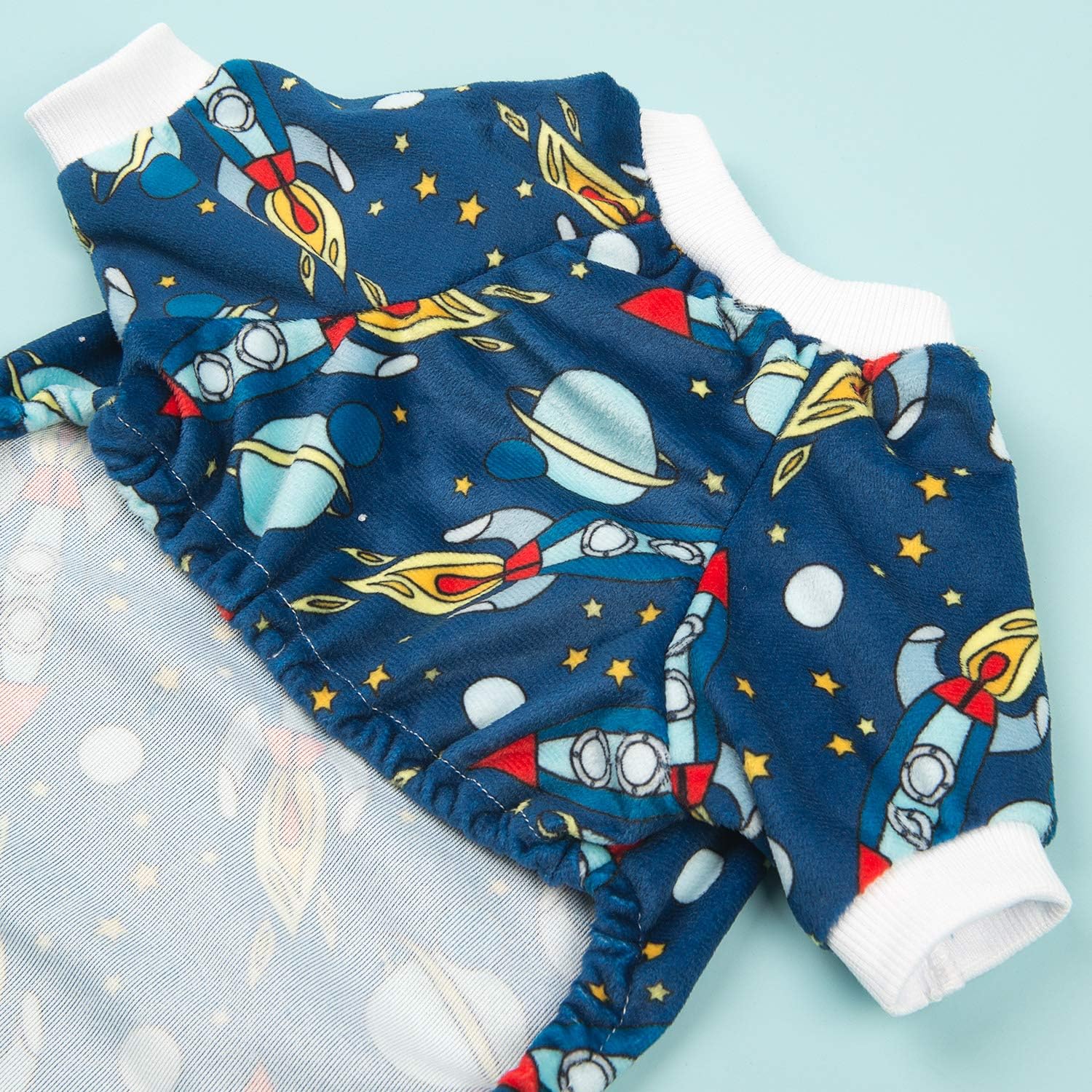 CuteBone Rocket Dog Pjs Medium Onesies Pet Clothes Jumpsuit Apparel Soft Pajamas P16M : Pet Supplies