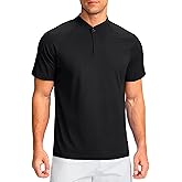 Viodia Mens Golf Shirts Collarless Quick Dry Summer Shirt Casual Short Sleeve Moisture Wicking Polo T Shirts