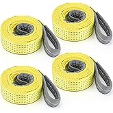 Vincreem 4 Pcs Lift Sling Straps Heavy Duty Web Slings Straps Polyester Nylon for Hoist Car Outdoor Using