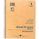 Roaring Spring Wirebound Notebook with Green Paper, One Subject, 10" x 8", 80 sheets, Narrow Ruled, Brown Kraft Covers