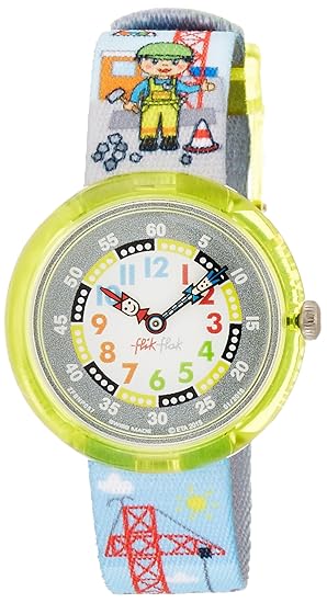 Flik Flak FBNP057 Lift IT UP Uhr Junge Kinderuhr Stoffband Kunststoff 30m Analog blau-grau